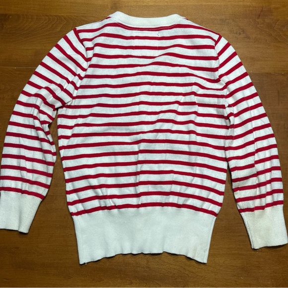 US Polo Assn- Vintage Red and White Striped Cardigan. Size Medium. - Picture 4 of 8